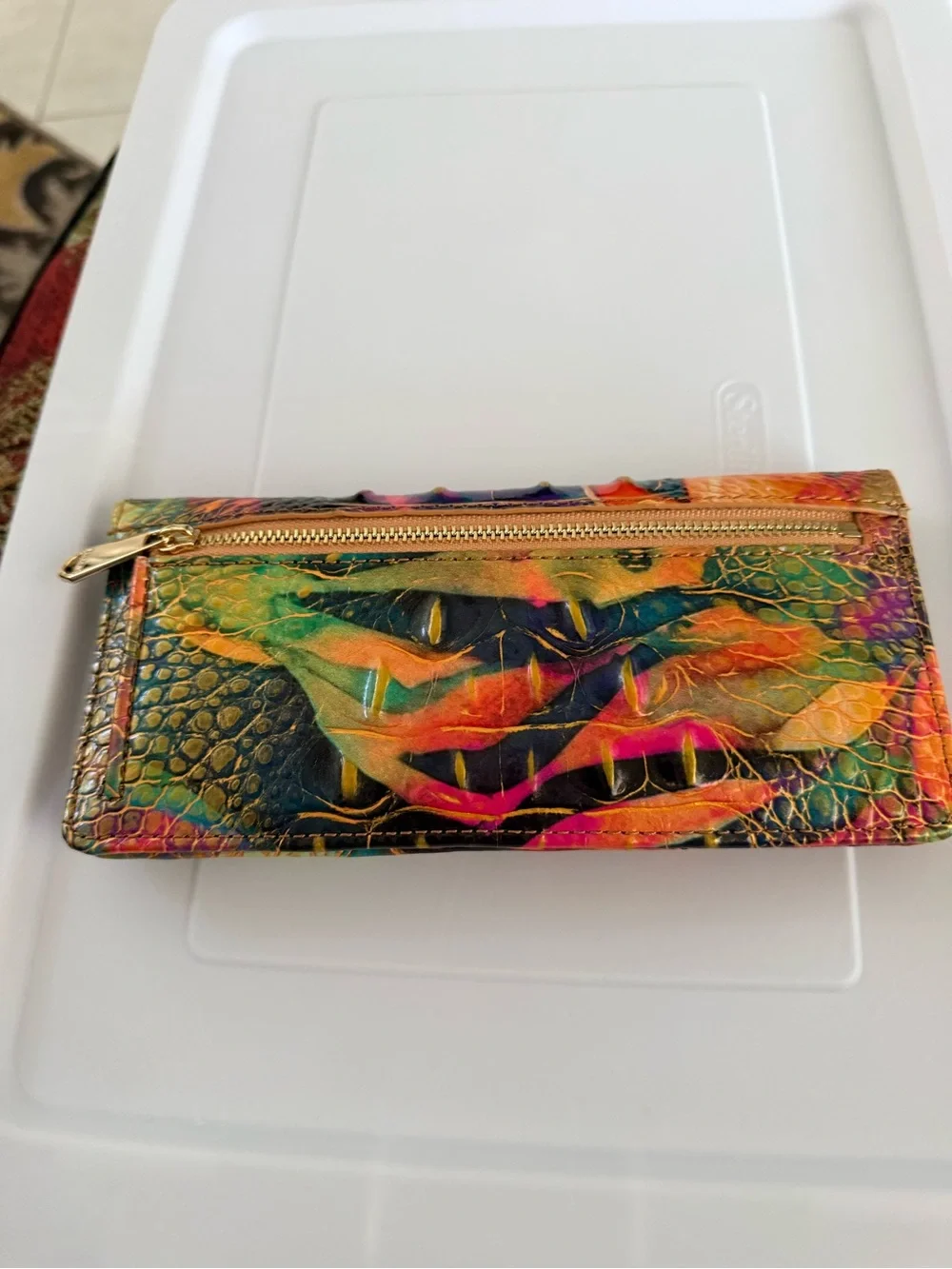 Brahmin Multicolor Croc-Embossed Leather Continental Wallet